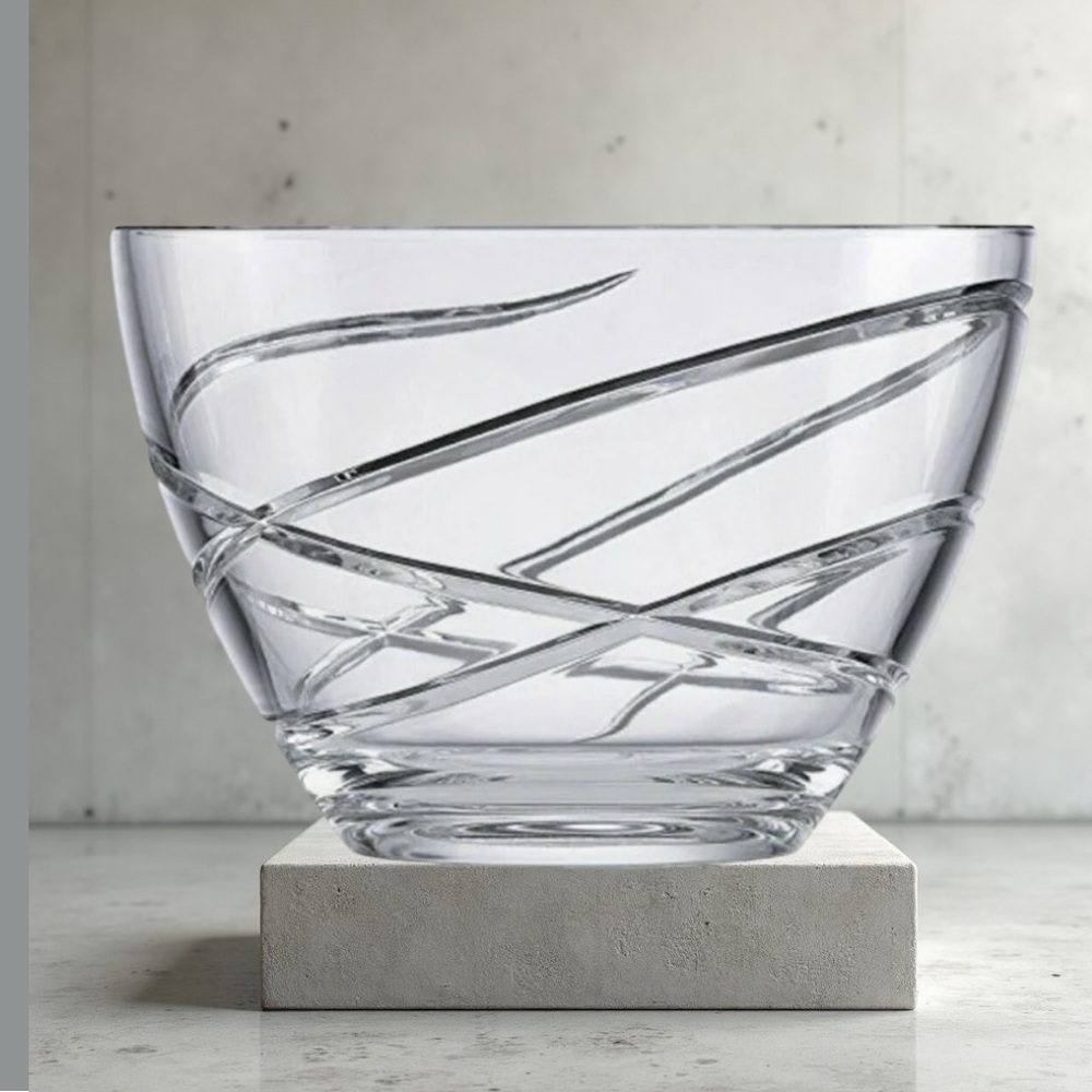 Lenox Crystal Swirl Glass Bowl 8” NIB Quality